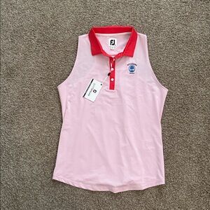 FJ Pink and Red and Pink Sleeveless Polo Golf Shirt from Sycamore Hills.